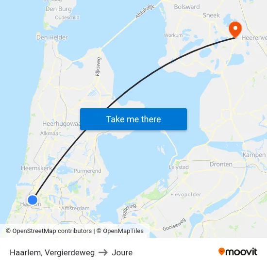 Haarlem, Vergierdeweg to Joure map