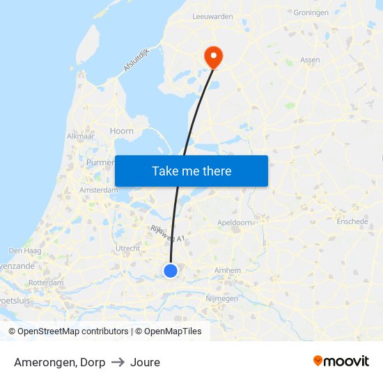 Amerongen, Dorp to Joure map