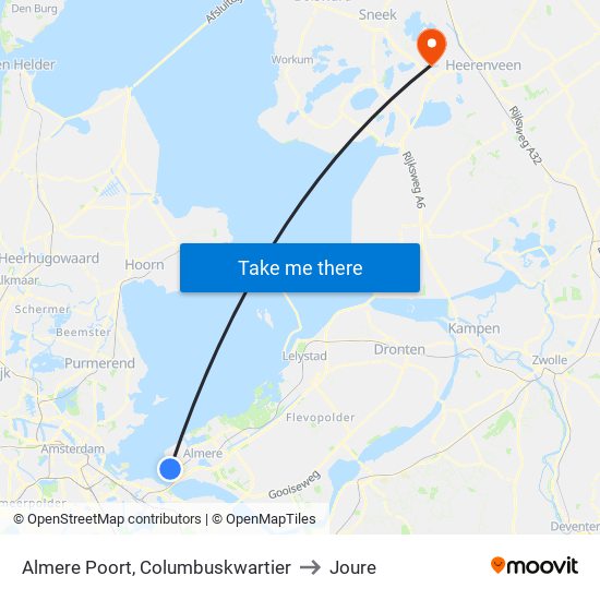 Almere Poort, Columbuskwartier to Joure map