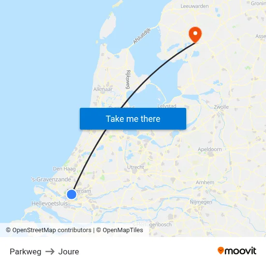 Parkweg to Joure map