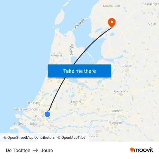 De Tochten to Joure map