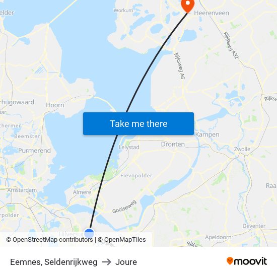 Eemnes, Seldenrijkweg to Joure map
