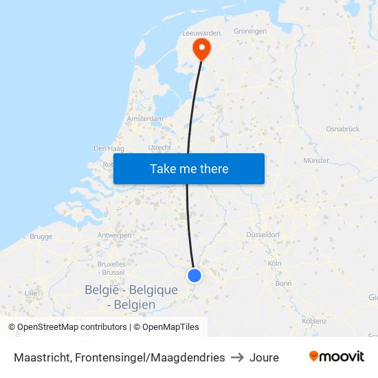 Maastricht, Frontensingel/Maagdendries to Joure map