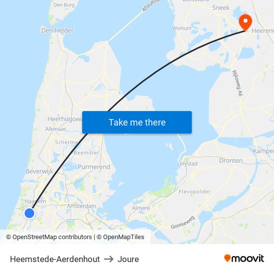 Heemstede-Aerdenhout to Joure map