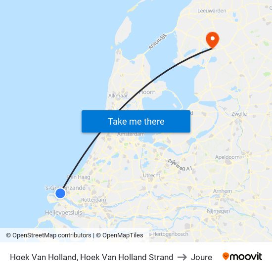 Hoek Van Holland, Hoek Van Holland Strand to Joure map