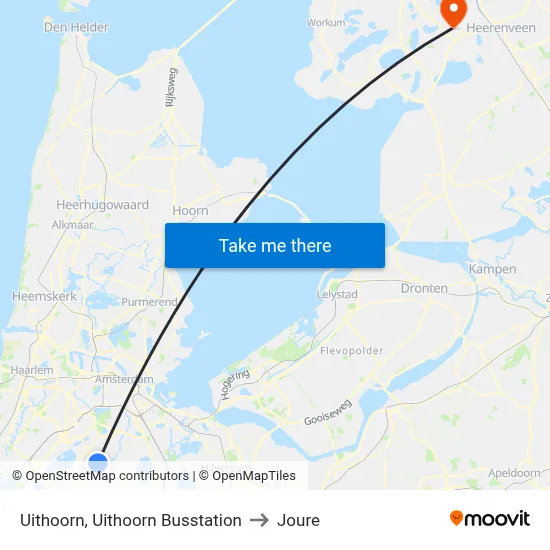 Uithoorn, Uithoorn Busstation to Joure map