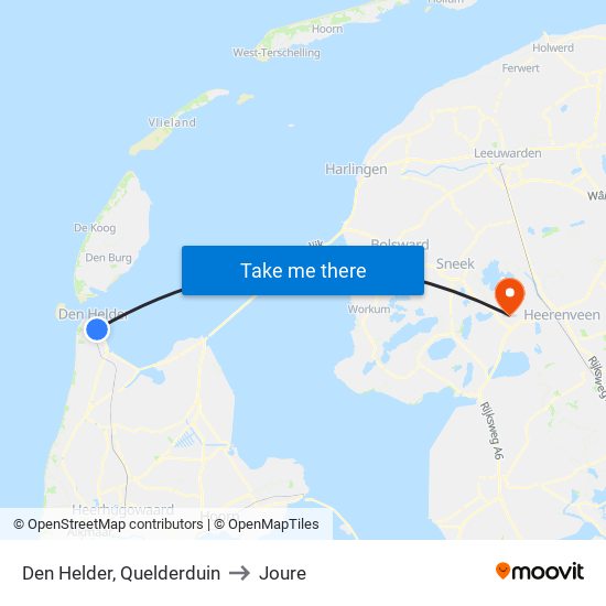 Den Helder, Quelderduin to Joure map