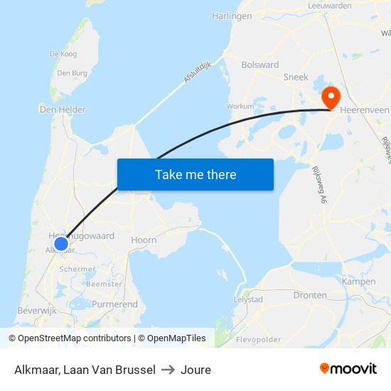 Alkmaar, Laan Van Brussel to Joure map