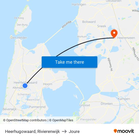 Heerhugowaard, Rivierenwijk to Joure map