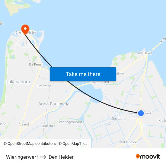 Wieringerwerf to Den Helder map