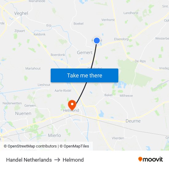 Handel Netherlands to Helmond map
