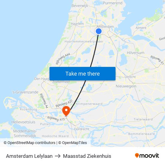 Amsterdam Lelylaan to Maasstad Ziekenhuis map