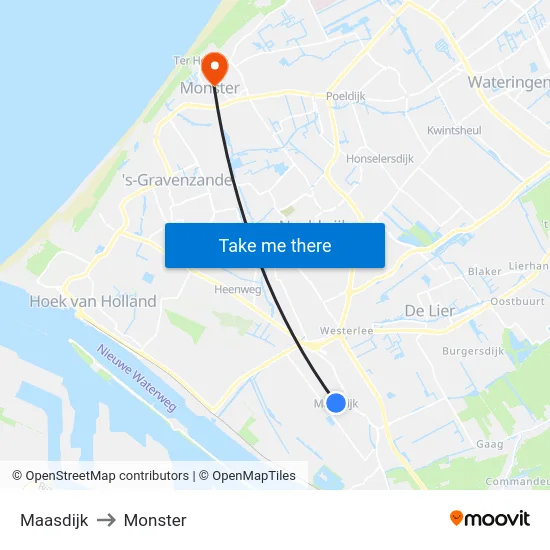 Maasdijk to Monster map