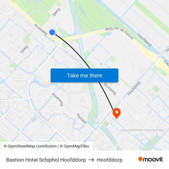 Bastion Hotel Schiphol Hoofddorp to Hoofddorp map