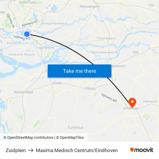 Zuidplein to Maxima Medisch Centrum / Eindhoven map