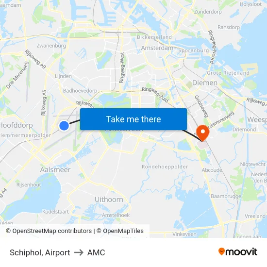 Schiphol, Airport to AMC map