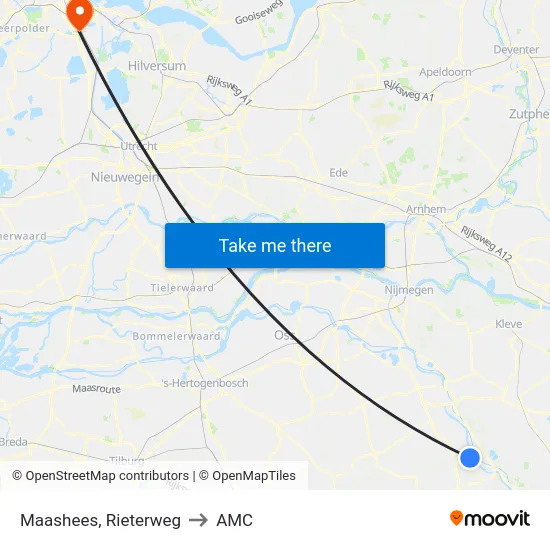 Maashees, Rieterweg to AMC map