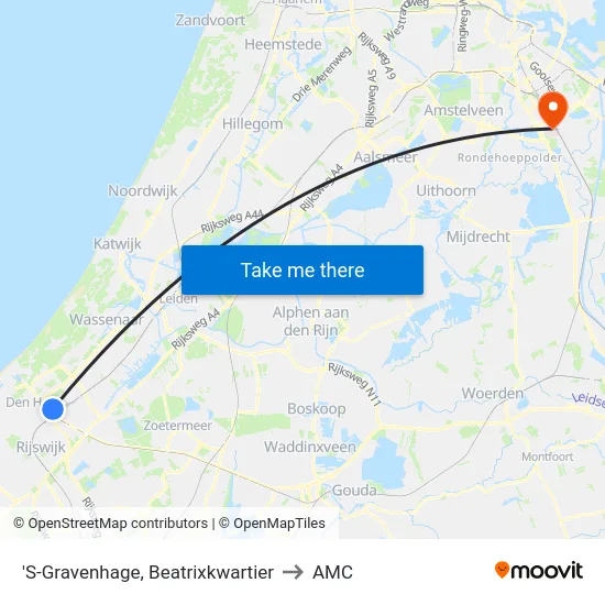 'S-Gravenhage, Beatrixkwartier to AMC map