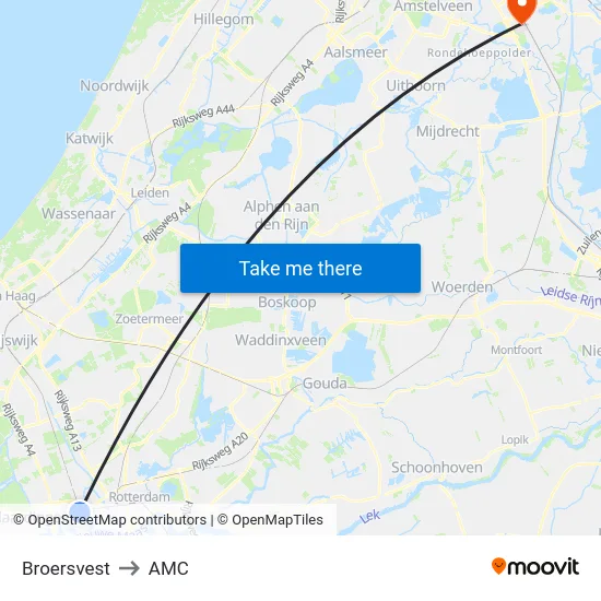 Broersvest to AMC map