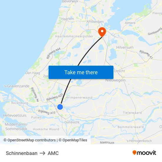 Schinnenbaan to AMC map