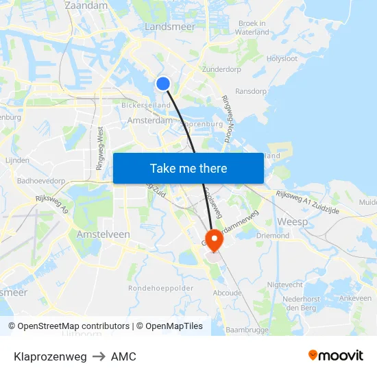 Klaprozenweg to AMC map
