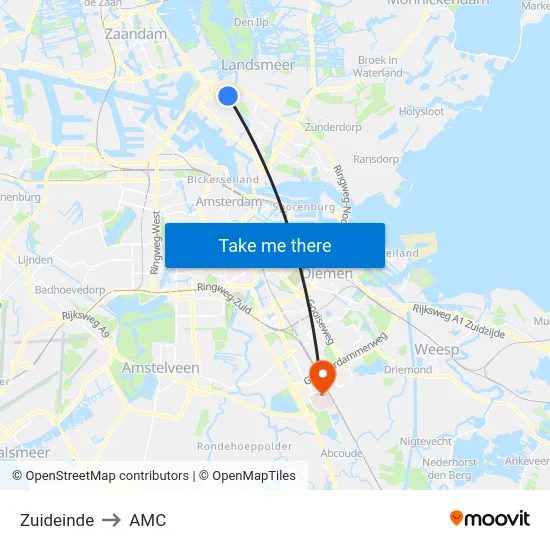 Zuideinde to AMC map