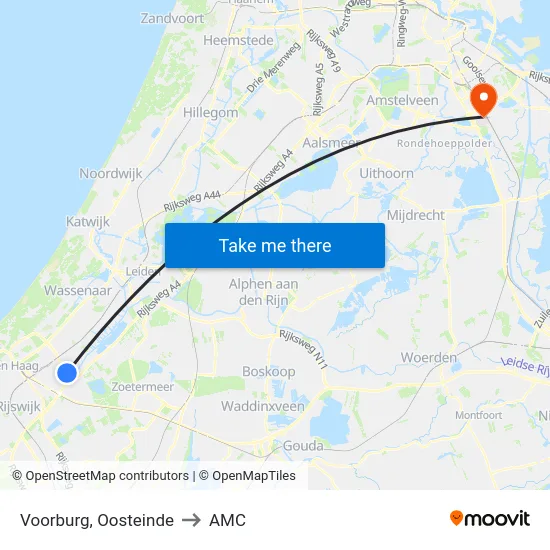 Voorburg, Oosteinde to AMC map