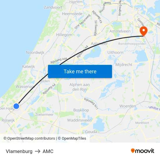 Vlamenburg to AMC map
