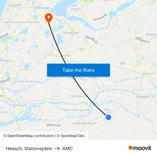 Heesch, Stationsplein to AMC map