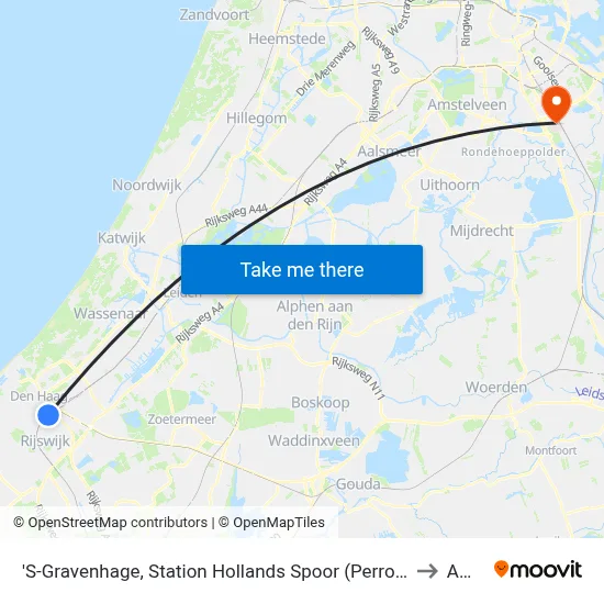'S-Gravenhage, Station Hollands Spoor (Perron C) to AMC map