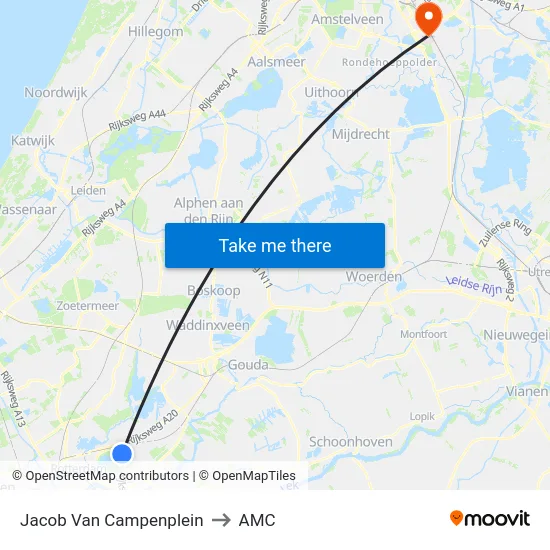 Jacob Van Campenplein to AMC map