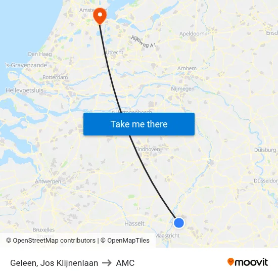 Geleen, Jos Klijnenlaan to AMC map