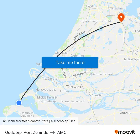 Ouddorp, Port Zélande to AMC map