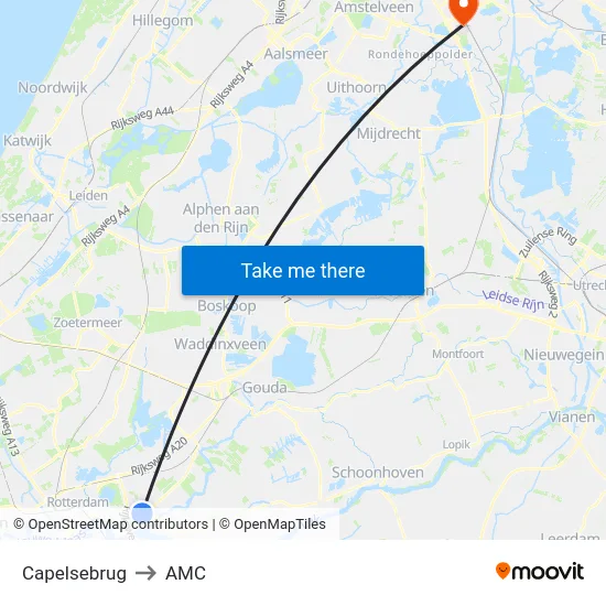 Capelsebrug to AMC map