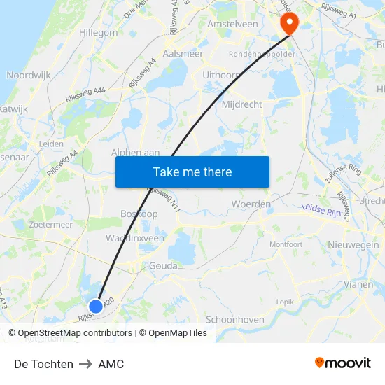 De Tochten to AMC map