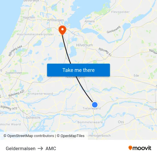 Geldermalsen to AMC map
