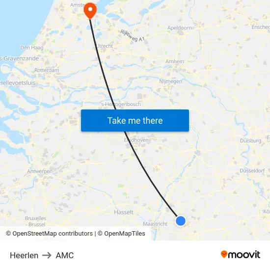 Heerlen to AMC map