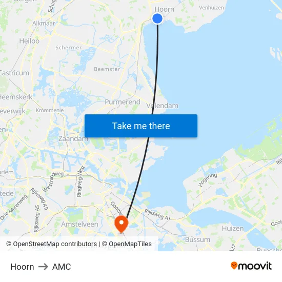 Hoorn to AMC map