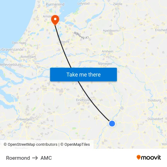 Roermond to AMC map