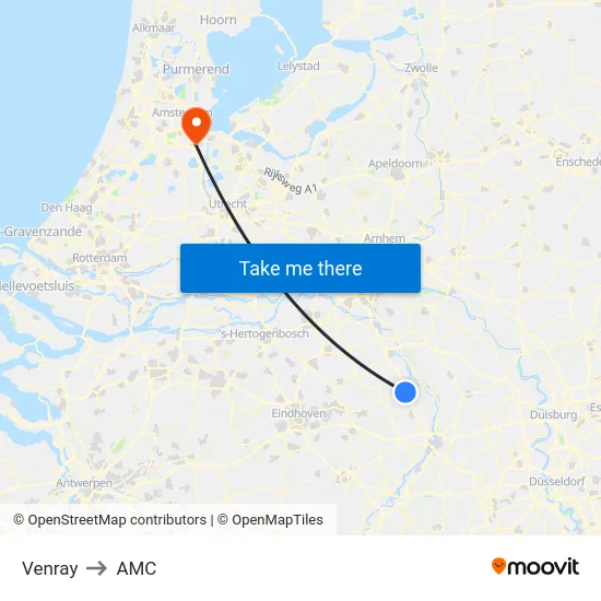 Venray to AMC map
