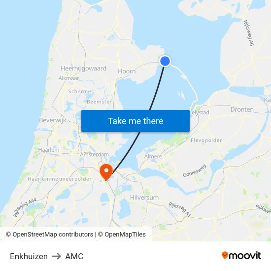 Enkhuizen to AMC map