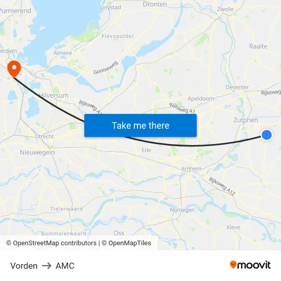 Vorden to AMC map