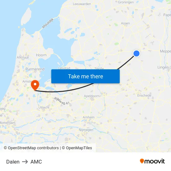 Dalen to AMC map