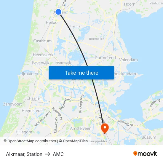 Alkmaar, Station to AMC map