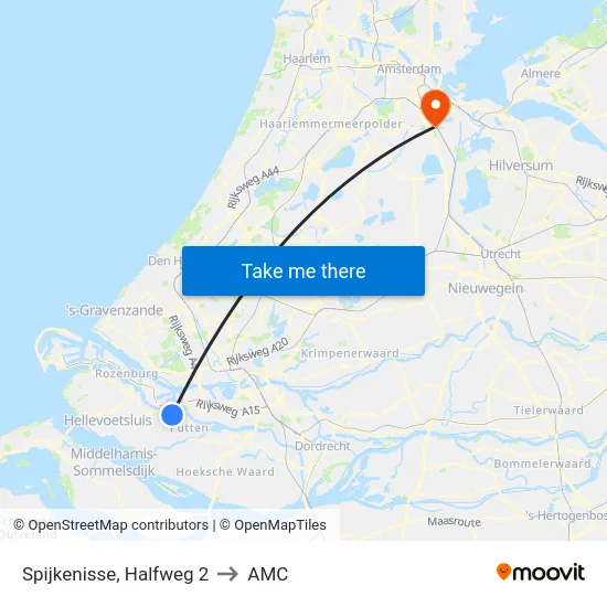 Spijkenisse, Halfweg 2 to AMC map