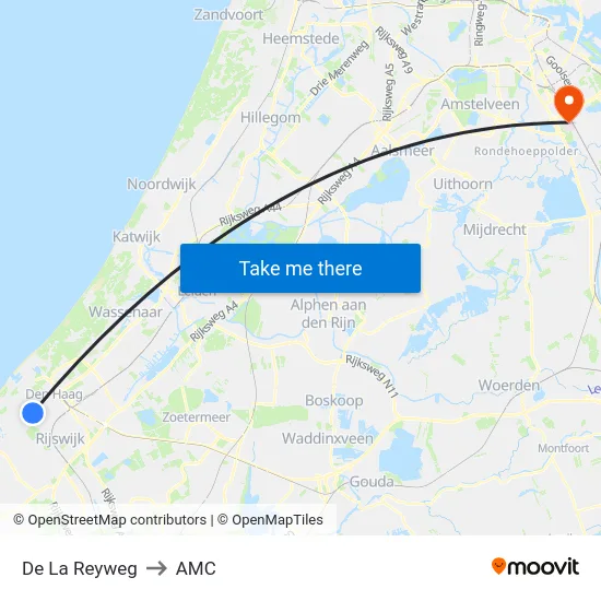 De La Reyweg to AMC map