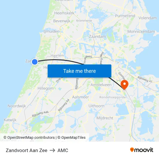 Zandvoort Aan Zee to AMC map