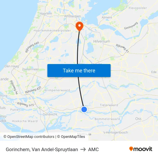 Gorinchem, Van Andel-Spruytlaan to AMC map