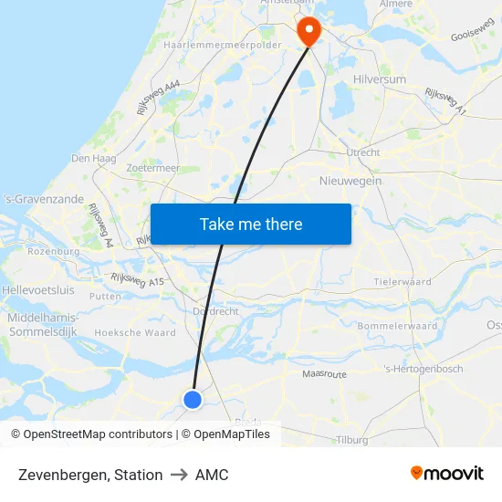 Zevenbergen, Station to AMC map