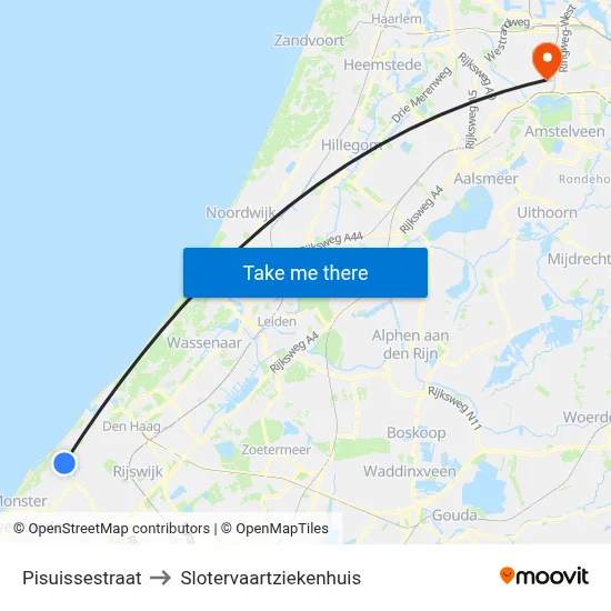 Pisuissestraat to Slotervaartziekenhuis map